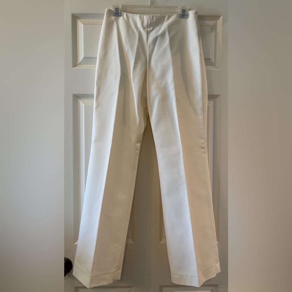 Doncaster Collection White Side Zip Pants Size 4